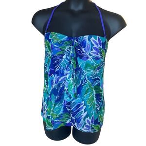 Lauren Ralph Lauren Women's Lush Tropical Fly Away One Piece Swimsuit Size 10